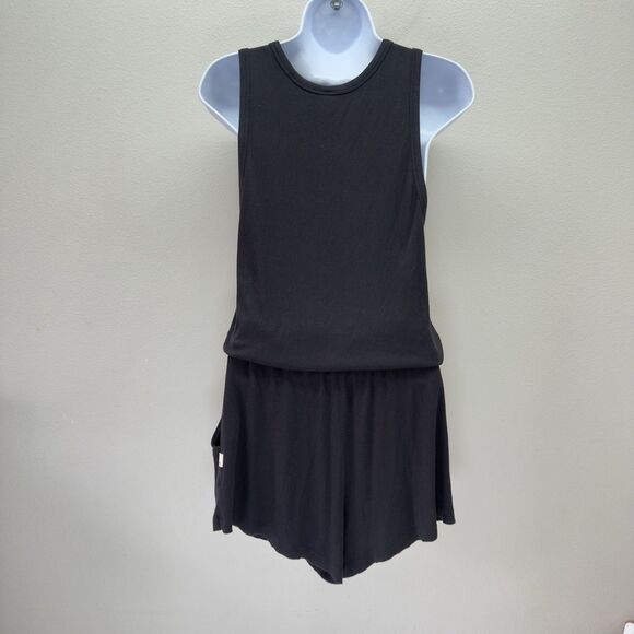 Vuori Torrey Romper Black Ribbed Drawstring Tank One Piece Womens Small - Picture 3 of 12